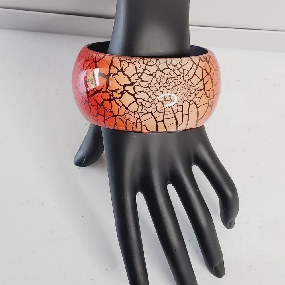 Wide‎ Chunky Bangle Slip-on Abstract Branch Design Bangle